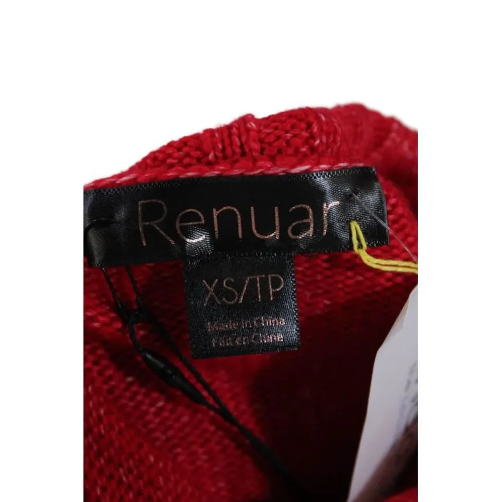Renuar Womens Turtleneck Long Sleeve Pullover Sweater Top Berry Size XS